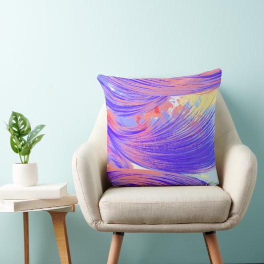 Coussin Bleu rose Abstrait stylé (Chaise)