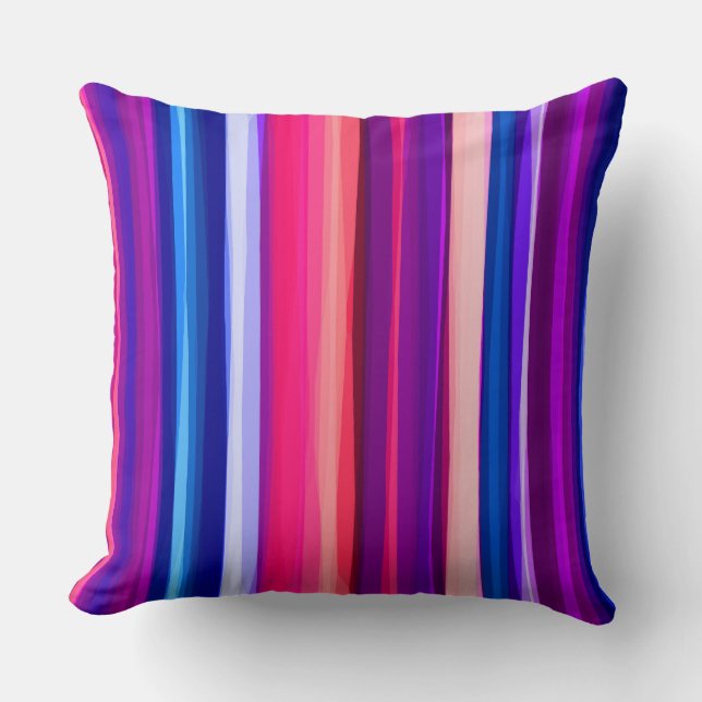 Coussin Bleu, rose et bleu Abstrait (Recto)