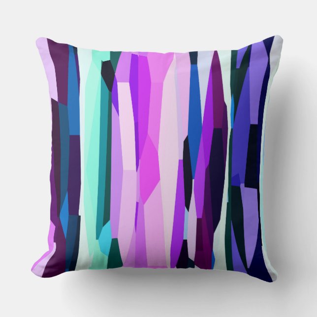 Coussin Bleu, rose et bleu Abstrait (Recto)