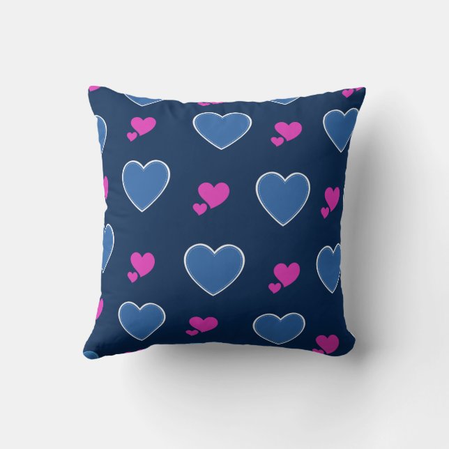 Coussin Bleu Rose Mignon Confortable Moderne Romantique Ch (Verso)