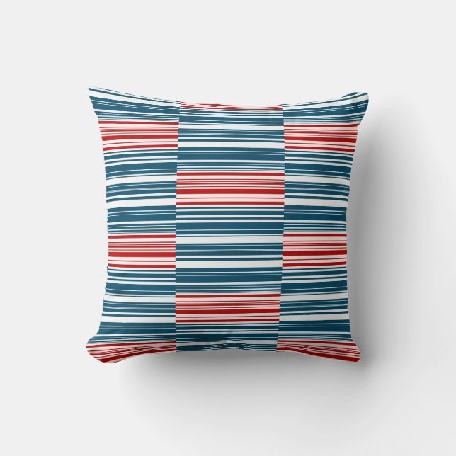 Coussin Bleu rouge Blancs (Recto)