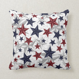 Coussin Bleu rouge étoilé