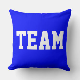 Coussin Bleu Royal Clair Amusant Athlétique ÉQUIPE Texte B
