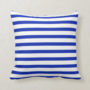Coussin Bleu royal et blanc