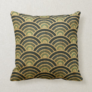 Coussin Bleu rustique de motif d'échelles de poissons