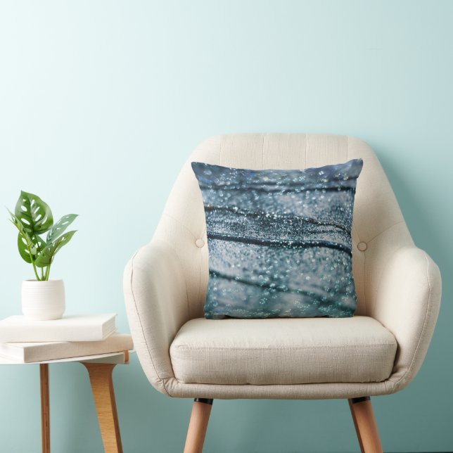 Coussin Bleu sarcelle Glitter Glam océanique 1 (Chaise)