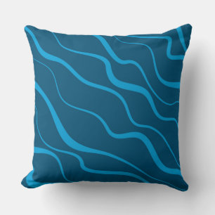 Coussin Bleu, simple, moderne, cool vague abstraction