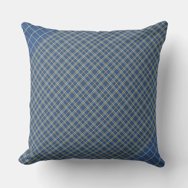 Coussin bleu Tartan (Recto)