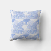 Coussin Bleu Toile Animaux Chinoiserie Baby Boy Nursery (Verso)