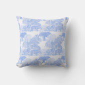Coussin Bleu Toile Animaux Chinoiserie Baby Boy Nursery (Recto)