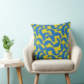 Coussin bleu Tropical Leaf Bright Jaune Retour (Chaise)