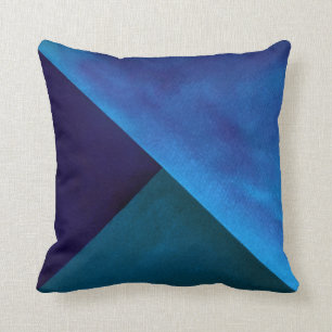 Coussin Bleu Turquoise Aquarelle Blocage peinture