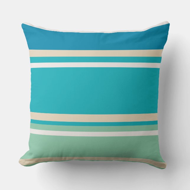 Coussin Bleu turquoise, vert et turquoise (Recto)