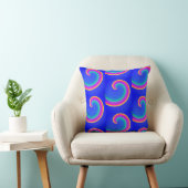 Coussin Bleu Vagues Boucles Arc-en-Ciel Magique (Chaise)