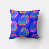Coussin Bleu Vagues Boucles Arc-en-Ciel Magique (Verso)