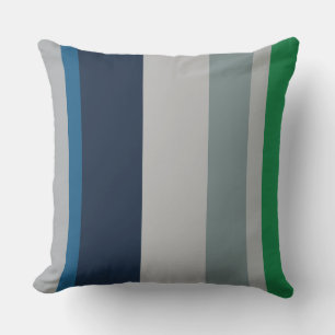 Coussin Bleu vert Abstrait rayures