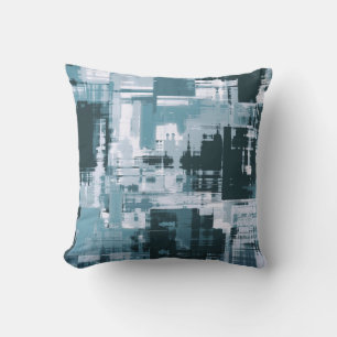 Coussin Bleu Vert Abstrait Tendance Teal Clair