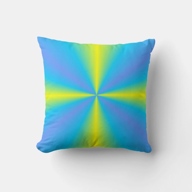 Coussin bleu vert arc-en-ciel (Recto)