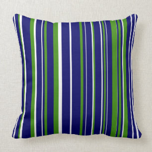 Coussin Bleu, vert et blanc Barcode de la marine