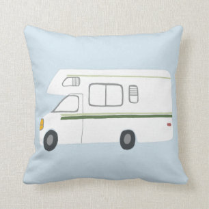 Coussin Bleu vintage du campeur rv
