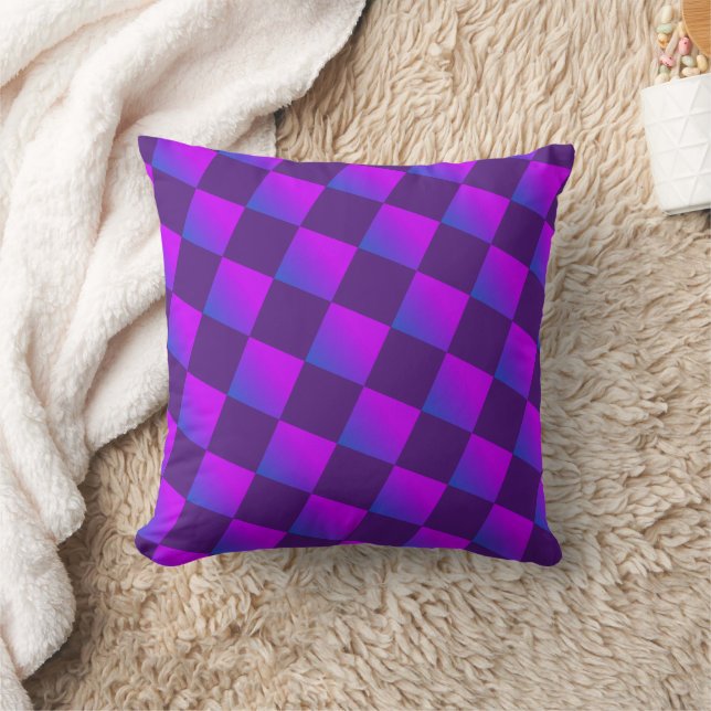 Coussin Bleu violet Abstrait géométrique (Couverture)