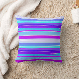 Coussin Bleu violet créatif rayé