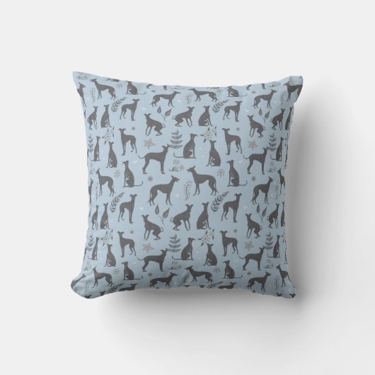 Coussin bleu Whippet (Recto)