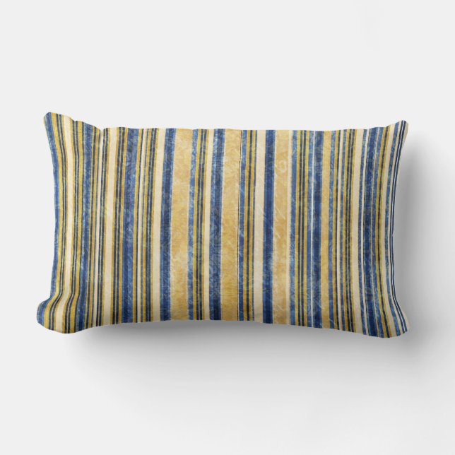 COUSSIN BLEUE ET OR STRIPÉ (Recto)
