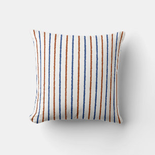 Coussin Bleus Brown et marine avec lignes inégales
