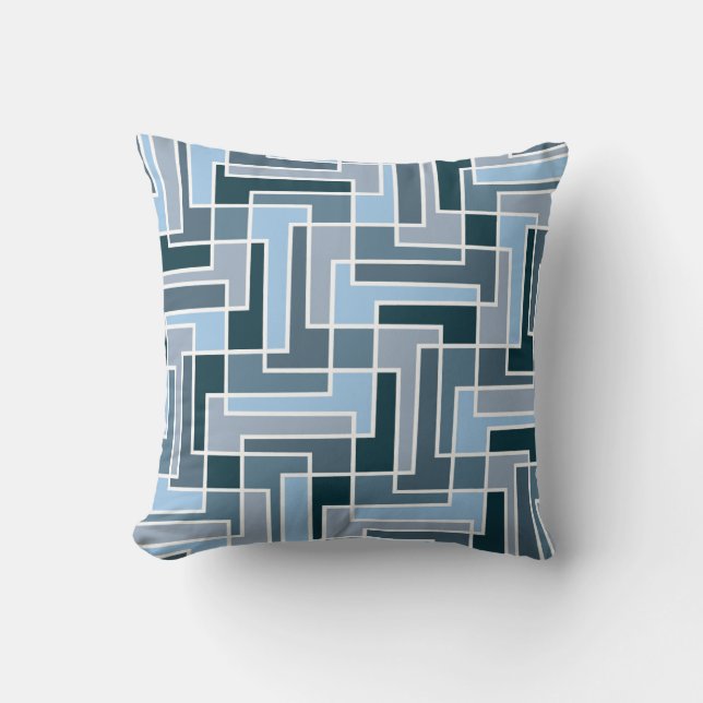 Coussin Bleus géométriques de bloc de couleur de mod de la (Recto)