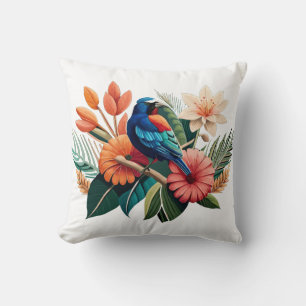Coussin Bliss tropicaux : une fusion vibrante de la flore