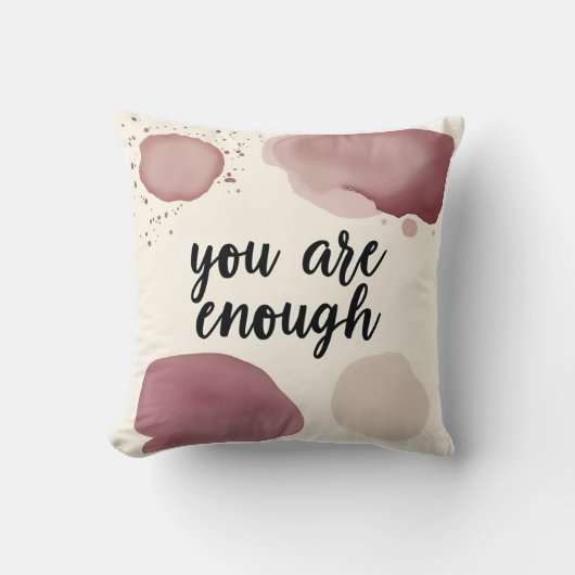 Coussin Blobs d'aquarelle en Mauve & Crème (Recto)