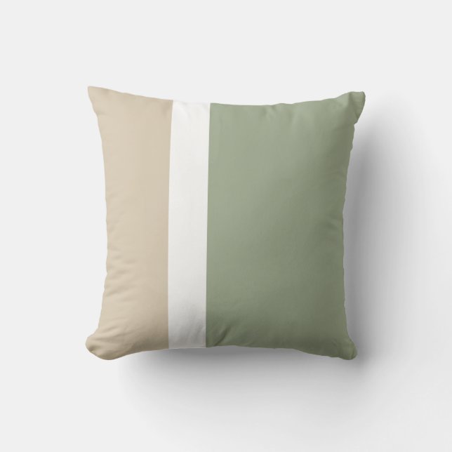 Coussin Bloc de couleur blanc de couleur beige vert Sage (Recto)