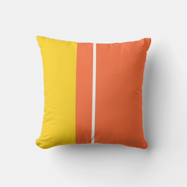 Coussin Bloc de couleur jaune blanc et orange (Recto)