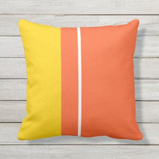 Coussin Bloc de couleur jaune blanc et orange