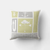 Coussin Bloc de couleur jaune gris marine personnalisé (Verso)