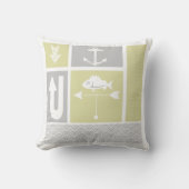Coussin Bloc de couleur jaune gris marine personnalisé (Recto)