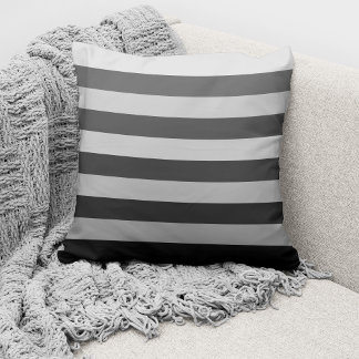 Coussin Bloc de couleur monochrome gris moderne rayé
