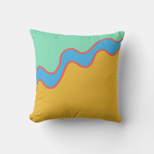 Coussin Bloc de couleur or bleu vert