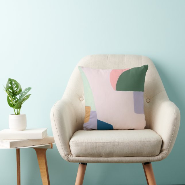 Coussin Bloc de couleur Peinture Abstraite Originale (Chaise)