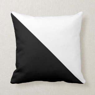 Coussin Bloc en diagonale noir et blanc