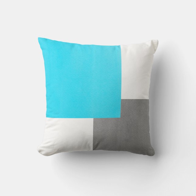 Coussin Bloc géométrique blanc gris d'Aqua (Recto)