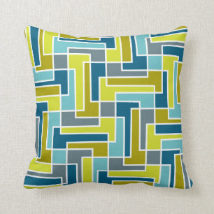 Coussin Bloc géométrique de couleur de mod de la moitié