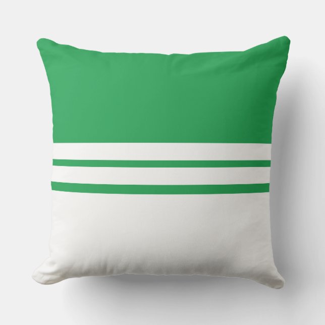 Coussin Blocage de couleur blanc vert clair moderne (Recto)