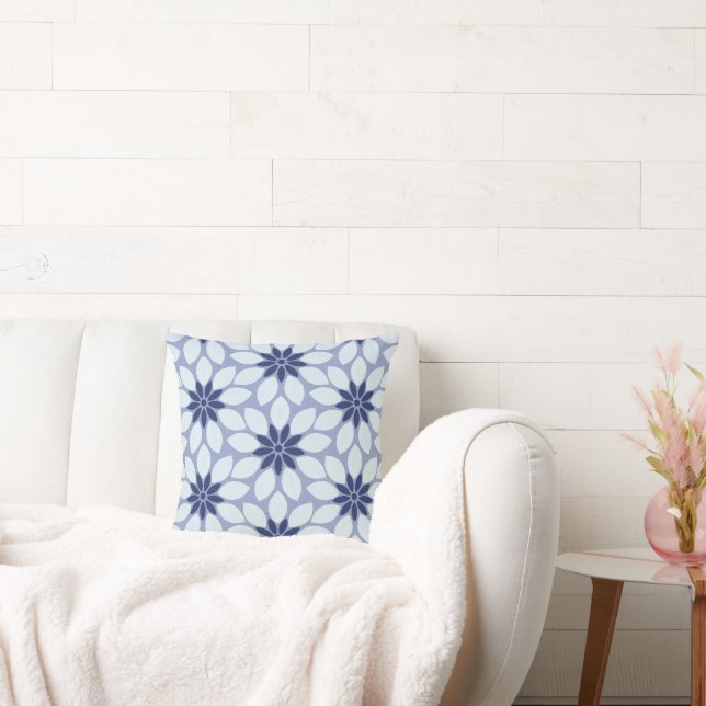 Coussin Blocage Imprimer Carrelage Fleurs bleues (Canapé)