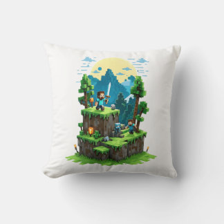 Coussin BlockQuest Adventures - Pixel Art Thlow Pillow