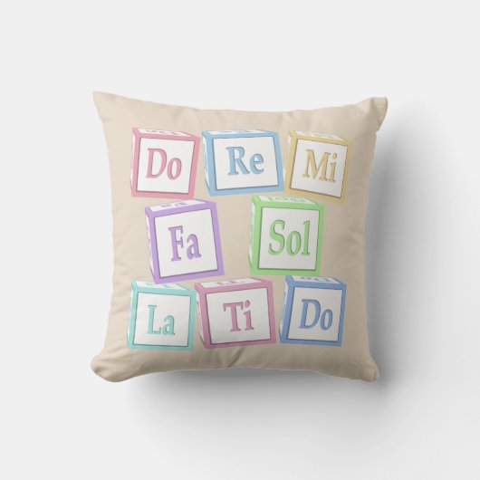 Coussin Blocs Bébé Musicaux "Do Ré Mi" Octave Solfège (Recto)