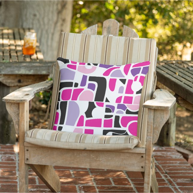 Coussin Blocs de couleur doux rose violet noir  (Chaise)