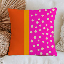 Blocs de couleur orange et jaune avec points blanc
