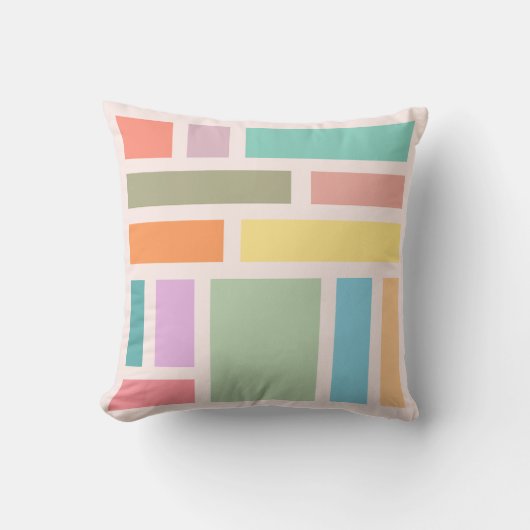 Coussin Blocs Géométriques Abstraits (Recto)